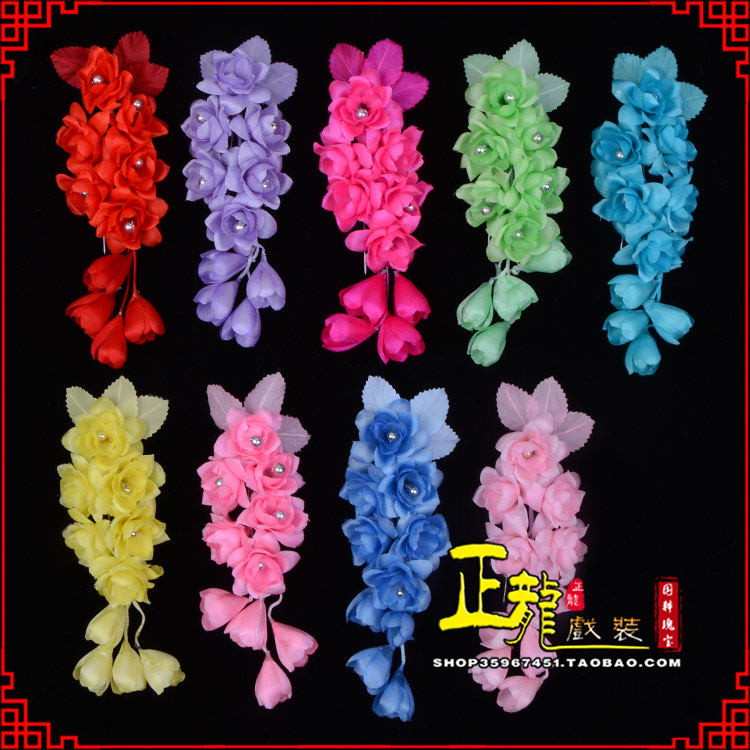 唐河鬓花头饰小花头花 真丝绢花